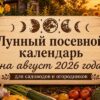 Лунный календарь садовода и огородника на август 2026: благоприятные дни для посадок, сбора урожая и ухода за растениями