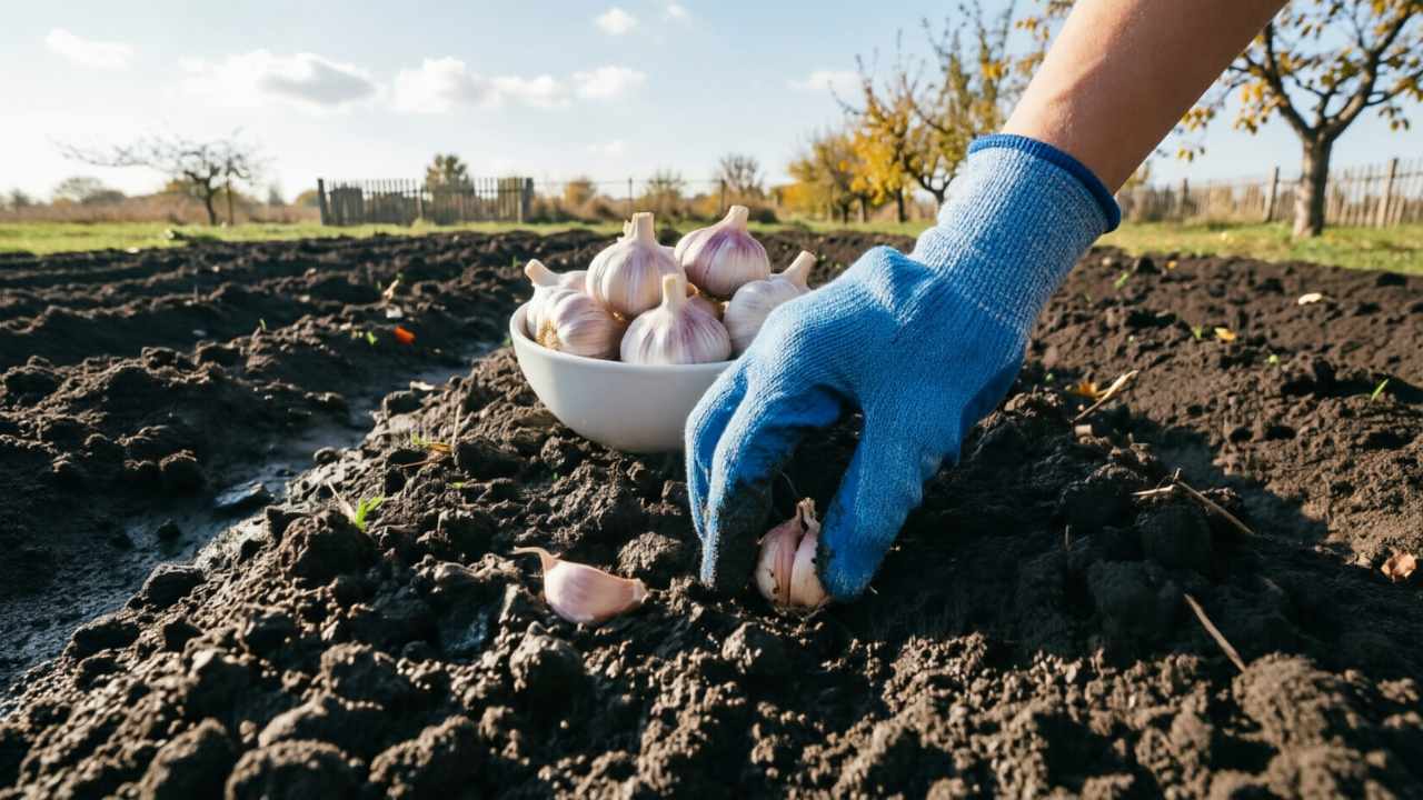 Посадка озимого чеснока в октябре в подготовленную грядку осенью